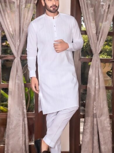 CREAM COTTON KAMEEZ SHALWAR